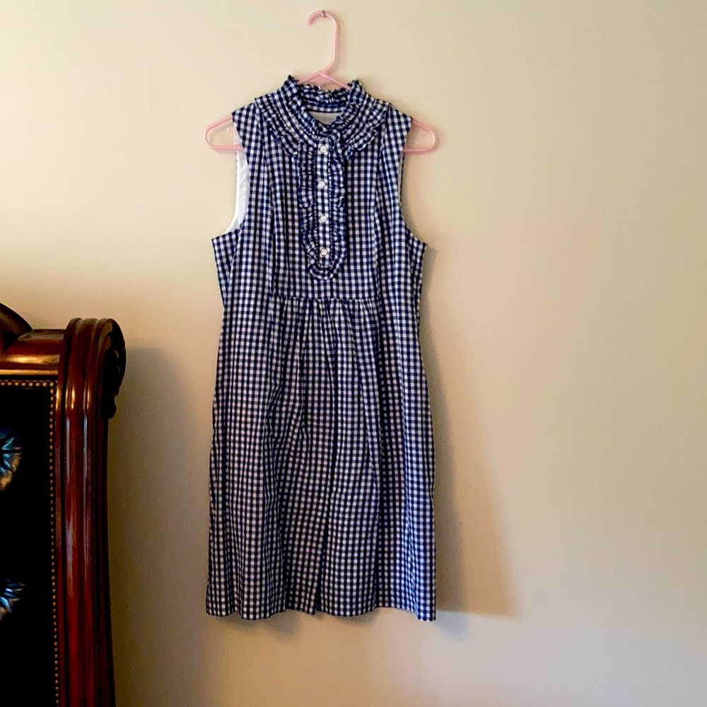 Navy Gingham Racerback dress
